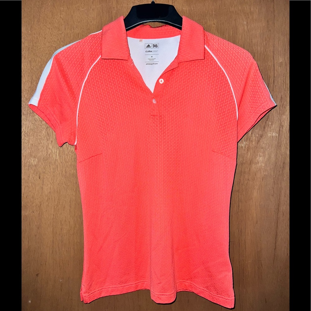 Womens Adidas Orange Golf Shirt Size Medium.